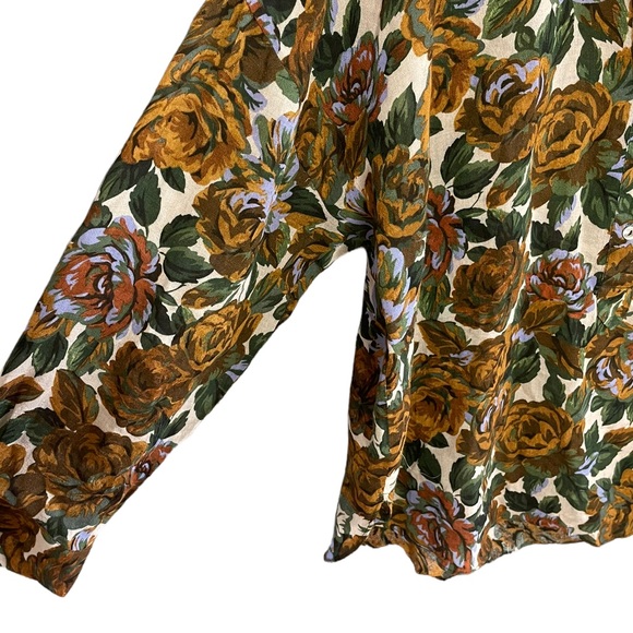 Zara Women’s Oversized Floral Popover Blouse Size XL - Picture 6 of 11